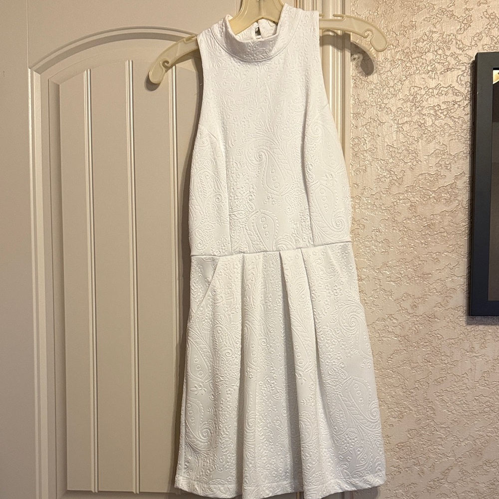 Silence + Noise White Textured Mini Dress